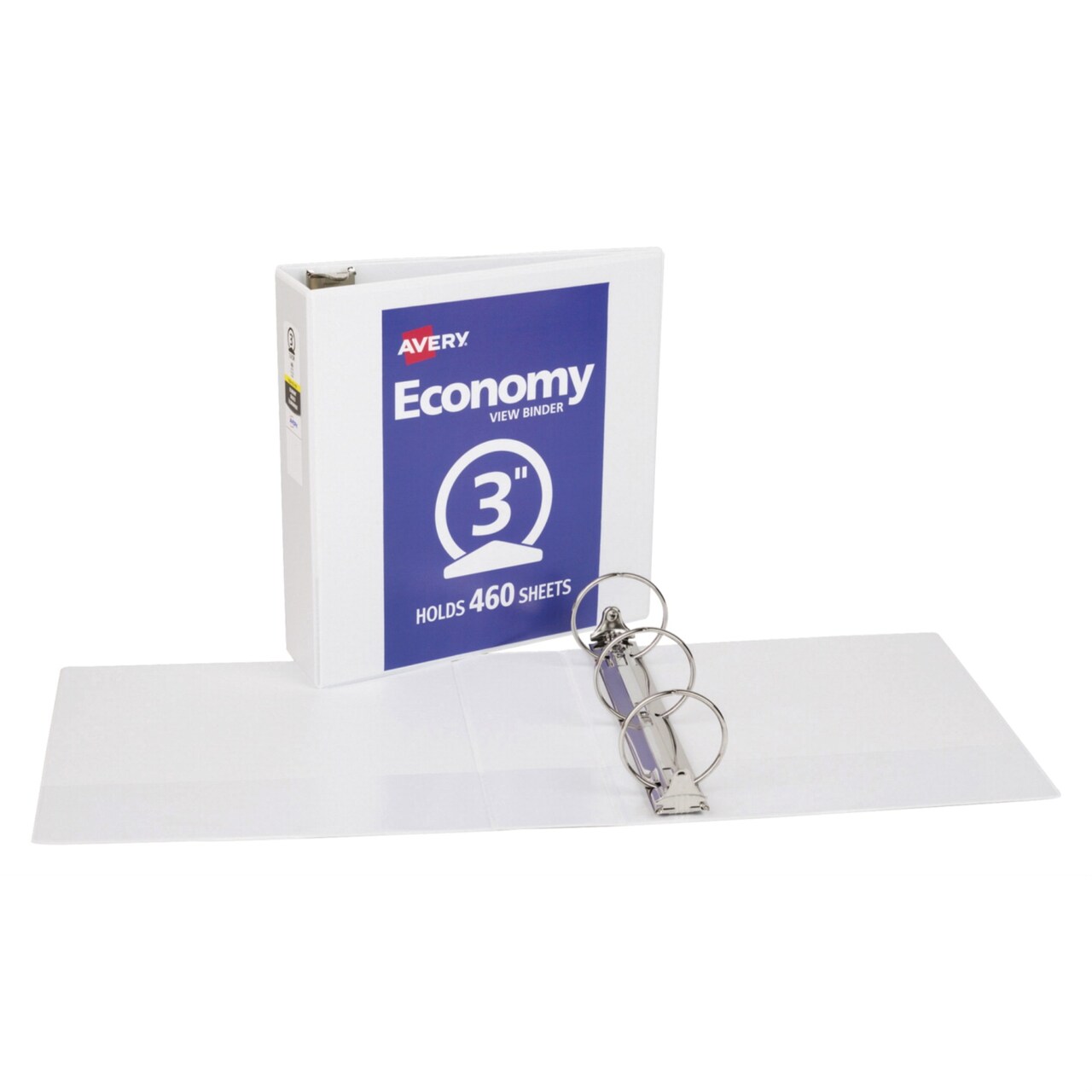 Avery Economy Ring Binder, 3 Inch Capacity, 8-1/2 x 11 Inches, White